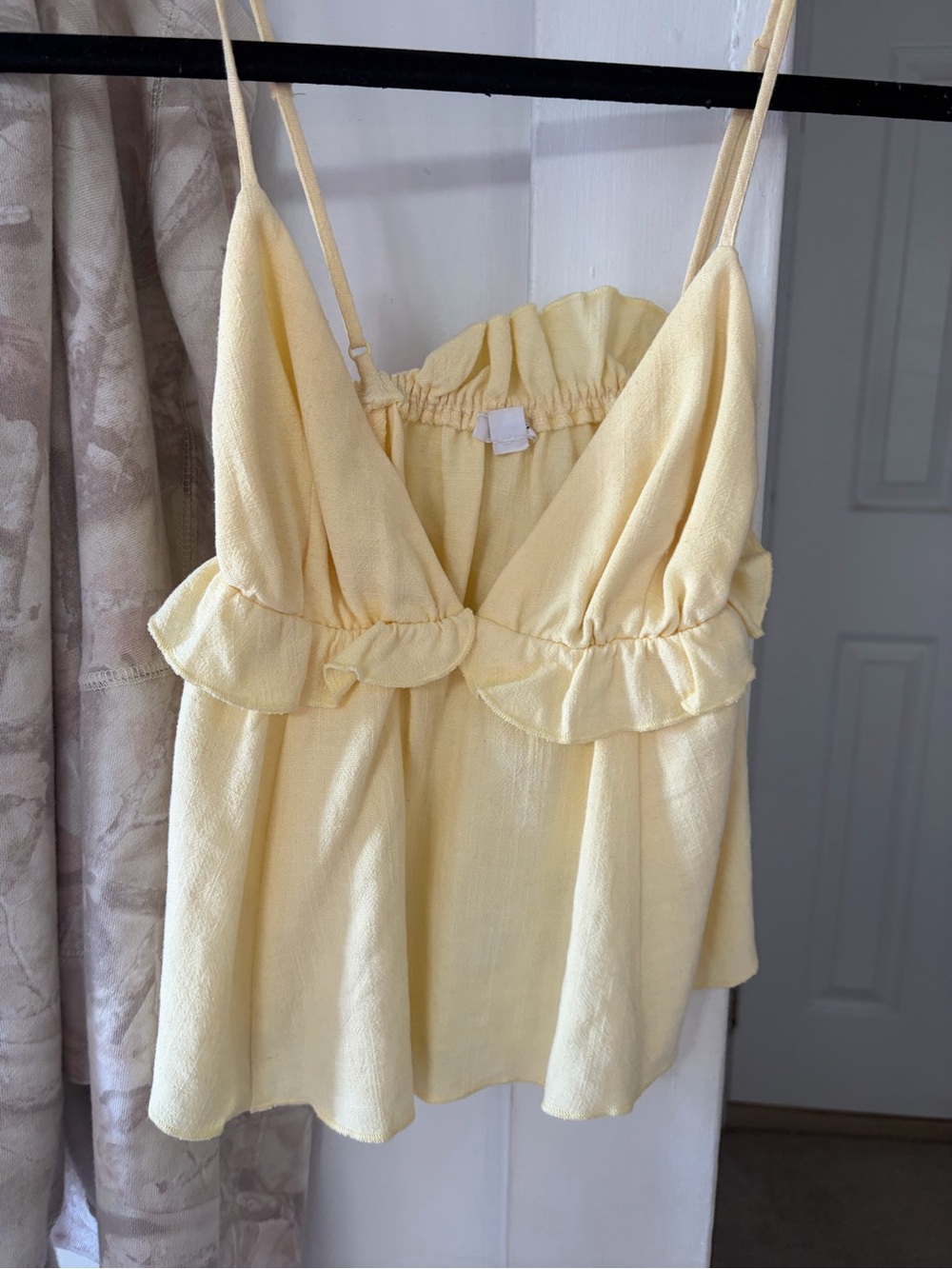 Garage Yellow Ruffle Babydoll Cami Top